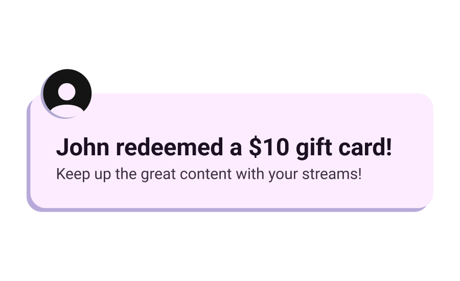 Example alert on stream